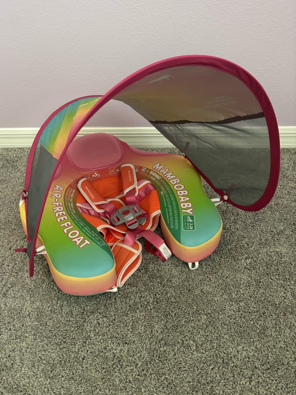 Mambobaby Kids Rainbow Float with Sun Canopy - Pink